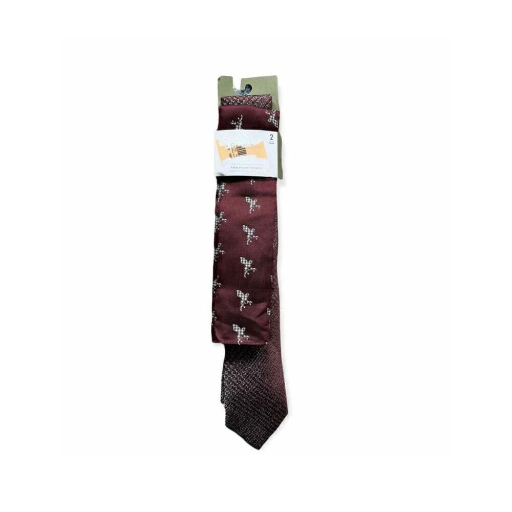 New Mens Goodfellow & Co Deer Buck Outdoorsman Tie & Pocket Square Set